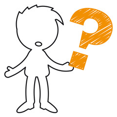 Short People Scribble - with question mark