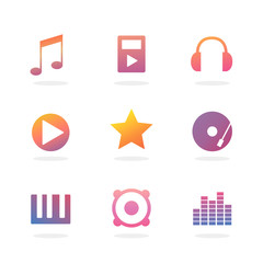 Music Colorful Icon Set