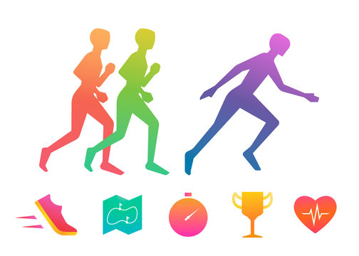 Running Colorful Icon Set