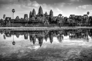 Angkor Wat Temple, Siem reap, Cambodia in Black and White