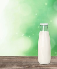 Appetizing. Bottle of milk isolated on white background