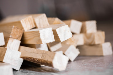 Wooden beams and planks