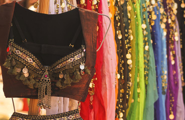 A Belly Dancing Costume and Colorful Skirts