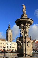 Fototapeta na wymiar Fountain. Ceske Budejovice, Czech republic
