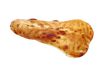 Kakheti unleavened wheat cake taken closeup.Isolated.