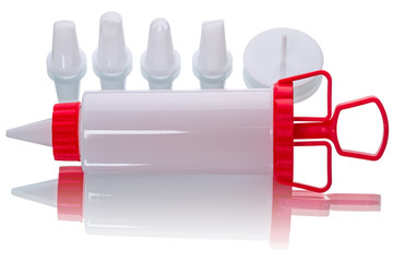 Confectionery syringe on white