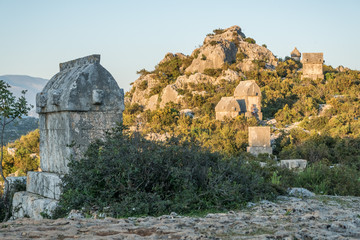 Lycian tombs in Kekova, Turkey