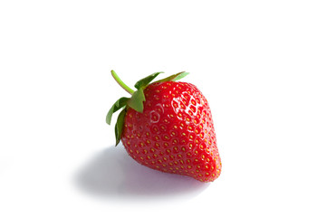 Ripe strawberries on white background
