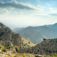 greek landscape  with clouds on Crete in Greece