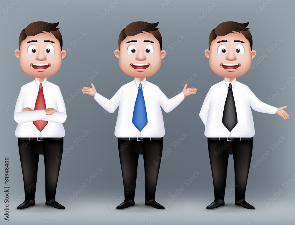 Poster set of realistic smart different professional characters