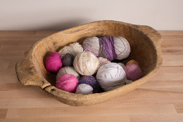 Colorful wool balls