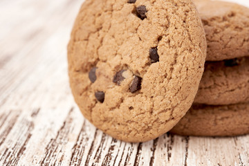 oat cookies on wooden table