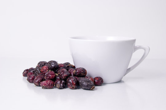 Cup of dried roseship tea.