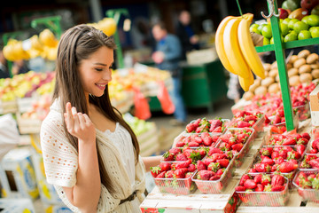 Young woman on the market