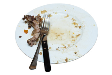 Dirty Plate Ready For Washing Up