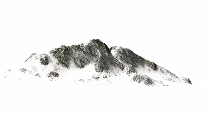 Gordijnen Snowy Mountains - separated on white background © Riko Best