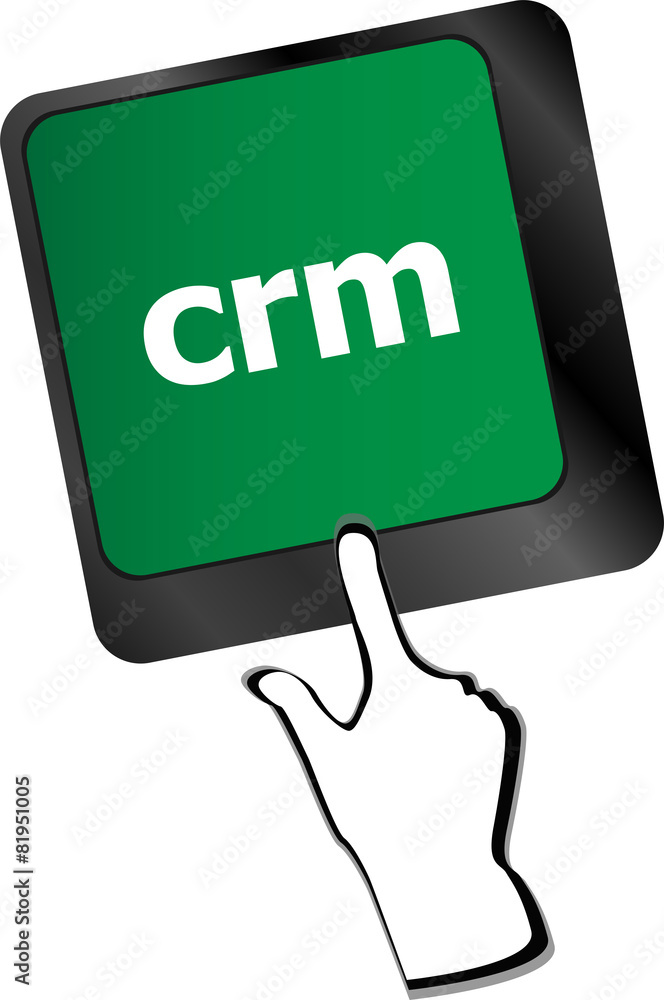 Poster crm keyboard keys (button) on computer pc