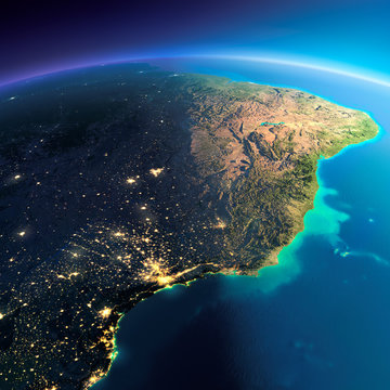 Detailed Earth. East Coast of Brazil