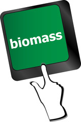 Keyboard keys with biomass word button vector