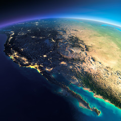 .Detailed Earth. Gulf of California, Mexico and the western U.S.