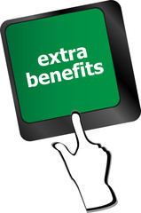 extra benefits button on keyboard - business concept vector