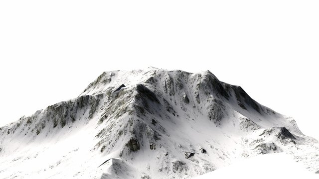 Snowy Mountains - separated on white background