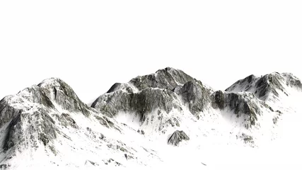 Abwaschbare Fototapete Snowy Mountains - separated on white background © Riko Best