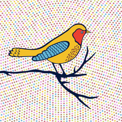 An illustration of beautiful colorful bird