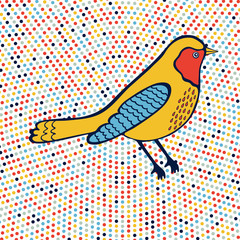 An illustration of beautiful colorful bird