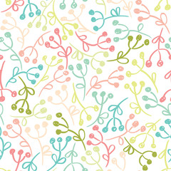 Seamless pattern with doodle flowers.