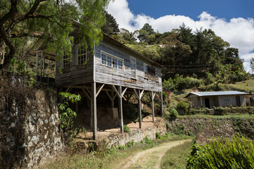 abandoned dwelling built on beams in Honduras