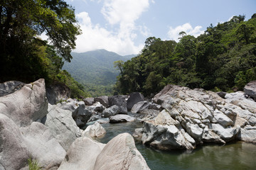 Fototapeta na wymiar Cangrejal river in Pico Bonito national park in Honduras