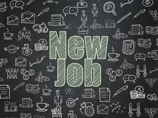 Business concept: New Job on School Board background