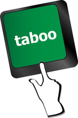Computer keys spell out the word taboo vector
