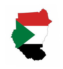 Fototapeta premium sudan flag map