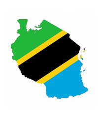 Obraz premium tanzania flag map