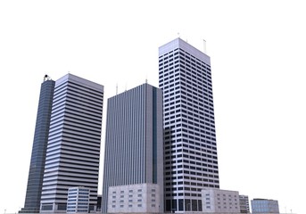 Fototapeta na wymiar City Buildings Isolated On White