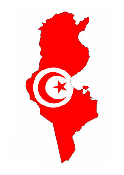 tunisia flag map
