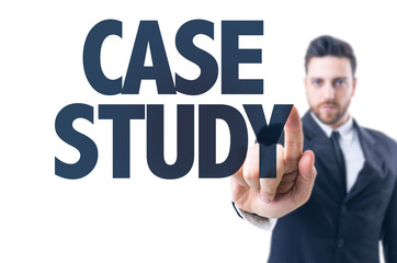 Business man pointing the text: Case Study