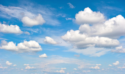 Perfect blue sky with clouds. Nature background