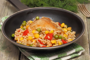 Chicken with Rice and vegetables