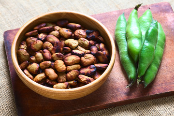 Roasted broad beans (lat. Vicia faba)