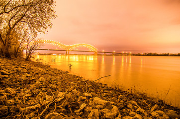  Hernando de Soto Bridge - Memphis Tennessee at night