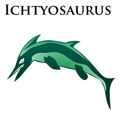 isolated ichtyosaurus dinosaurs illustration