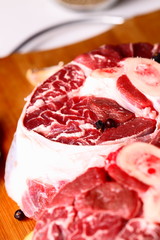 raw meat with spices