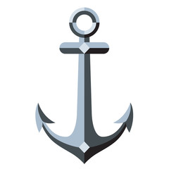 Sea anchor. Vector. Flat icon.