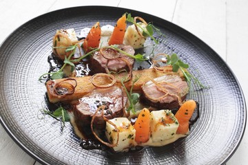 plated lamb dinner