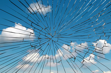 Broken window glass