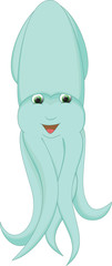 cute blue squid cartoon
