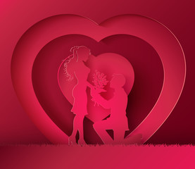 Couple in the heart shape.